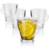 com-four® 4 bicchieri da tè con manico - bicchiere da caffè da 300 ml in vetro borosilicato - bicchieri robusti per caffè, tè, succhi o latte macchiato (trasparente - 300 ml)