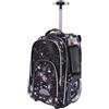 HUSPOO Zaino trolley da 45 l, ideale per bagaglio a mano con ruote, zaino con ruote combina diverse funzioni, adatto per viaggi brevi, viaggi d'affari, scuola o shopping, grigio stellato, Zaino
