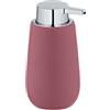 Wenko Dosatore per sapone Badi, dosatore per sapone liquido ricaricabile in ceramica di qualità con superficie opaca, robusto erogatore a pompa in plastica, 320 ml, 9,5 x 16 x 8 cm, rosa antico