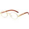 Junsika Occhiali da sole retrò ovali per uomo donna classico vintage imitazione legno piccolo rotondo nero occhiali da sole, A5: trasparente, s