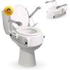 Mobiclinic®, Rialzo per wc anziani, 5-15 cm, Regolabile in 3 altezze, Braccioli pieghevoli, Persone disabili, Bidet, A scomparsa, Ausili, Bianco