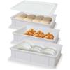 Akitaink Cassetta per Lievitazione Pizza e Pane | Contenitore per Impasto con Coperchio, Plastica Lavabile in Lavastoviglie, 30x40x10 cm (3 PORTAIMPASTO CON COPERCHIO)