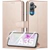 Mofurd Cover per Samsung Galaxy A35 5G Libro in Pelle PU, [con 2 Pezzi Pellicola Vetro Temperato] Custodia Portafoglio Antiurto [Blocco RFID] [Funzione di Supporto] [Slot Schede], Rosa