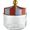 Alessi Circus MW30/50 - Barattolo da Cucina per Alimenti di Design, in Vetro Serigrafato con Coperchio in Banda Stagnata, 50 cl