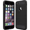 Generico LFstore-IT COVER CARBON LOOK compatibile con APPLE iPhone 5 / 5S / SE - CUSTODIA SILICONE NERO