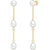 Valero Pearls Orecchino pendente da Donna in Argento Sterling 925 con Perla di coltura di acqua dolce button/Reis ca. 6,0-7,0 mm