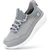 FitVille Scarpe da Camminata Donna Pianta Larga - Scarpa Ginnastica Sportive Passeggio Fitness Extra Larga per Supporto dell'Arco Plantare, Leggere, Ammortizzate, Comode, Grigio 38 EU Larga