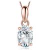 JewelryPalace 1ct Collana Solitario Donna Argento 925 con Creato Moissanite, Collana Ciondolo Pietra a Taglio Ovale con Catena Maglia 45cm, Collane Pendenti in Oro Rosa Set Gioielli Donna
