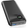 A ADDTOP Power Bank 20000mAh Batteria Esterna - A ADDTOP 22,5W Ricarica Rapida Caricabatteria Portatile PD3.0 QC4.0 con Display Digitale LED e 3 Porte, 2 USB C In&Out, 1 USB A per Smartphone Tablets Nero