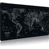 Anpollo Tappetino Mouse 900x400x3mm Mouse Pad Tappetino Mouse Gaming Grande XXL Pad con Base in Gomma Antiscivolo Mappa del Mondo - Nero