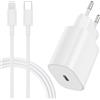 Kitminun Caricatore veloce iPhone, caricabatteria USB C da 20W con cavo di ricarica iPhone 2M, adattatore di alimentazione con cavo Lightning da 2m per Apple iPhone 14 Pro Max/13 Pro/12/11/X/XR/XS/8/Mini/iPad