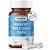 LIFEPLAN Integratore Magnesio Completo Tripla Forza 200 mg, Complesso di Magnesio Citrato, magnesio gluconato e Ossido Gluconato. Integratore Energia Fisica e Mentale Vegan (60 compresse)