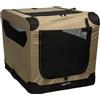 Amazon Basics Trasportino portatile e pieghevole a 2 porte, per cani e gatti, da viaggio, con lati morbidi, Tan, S 66 cm x 46 cm x 46 cm