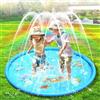 LURNODY Piscina per Bambini 100 CM/39 Pollici Tappeto Gioco D'Acqua per Sprinkler Giocattolo per Bambini, Giochi Acquatici Estivi All'Aperto Adatti A Dai 3 Ai 12 Anni (Blu)