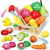 Pourbibi Cucina Giocattolo Per Bambini, Frutta e Verdura Giocattolo, Giochi In Legno Bambini 2 3 Anni, Frutta da Tagliare Giocattolo, Giocattolo Educativo, Giochi di Ruolo Regalo Montessori