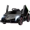 HOMCOM Macchina Elettrica per Bambini 12V Lamborghini Veneno, Auto per Bambini con Telecomando, Batteria Rimovibile e Portiere a Farfalla, per 3-6 Anni, Nero