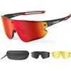Odoland occhiali veloci uomo con 3 lenti magnetiche, occhiali da sole sportivi ciclismo occhiali bici con lenti fotocromatiche UV400 per donne, mtb, running, corsa e pesca