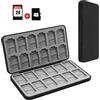 Skycase Game Card - Scatola portaoggetti per Switch Game Card, con 24 scomparti per carte di gioco, custodia portatile per Switch OLED Game Card, custodia rigida, fodera in silicone, colore nero