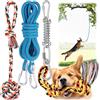 Yes4Quality Bungee Giocattolo da Appendere per Cani, Corda Interattiva Blu da Rimorchio con Kit di Molle in Metallo e 2 Giochi in Corda, Attrezzatura per Esercizi Pesanti per Cani