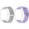 ZOSKVEE Cinturini per Smartwatch 22mm, Sostitutivo per Smartwatch Bluetooth da Uomo e Donna, Milano Argento/Viola, per P95/P66