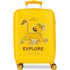 Disney Joumma Disney Il Re Leone Explorer Valigia Cabina, Valigia per bambini, realizzata in ABS, materiale resistente, quattro ruote doppie di rotazione multidirezionale, chiusura a combinazione laterale,