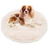 SPRINGOS - Cuccia per cani, rotonda, in pelliccia sintetica, confortevole, con fondo antiscivolo (60 cm, beige)