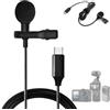 Honbobo Osmo Pocket 3 Microfono compatibile con DJI Osmo Pocket 3/DJI Osmo Action 4 Microfono Lavalier Type-C Microfoni di registrazione Hi-Fi esterni