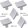 Aerzetix - C64416 - Set di 5 pomelli quadrati per porte di mobili altezza 27/20mm - maniglia bottone armadio cassetto decorazione cucina soggiorno assemblaggio - in metallo - finitura: argento opaco