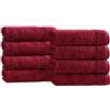 Superior - Set di Asciugamani, in Cotone Egiziano, 8 Pezzi Moderno Burgundy