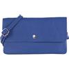 modamoda de - T257 - Borsa a tracolla in vera pelle Small Made in Italy, blu signalblau, s