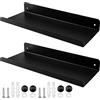 inodiref 2 pezzi Mensole Scaffale Metallo Nera Sospesa 28 X 11cm Mensole da Parete in Metallo con Viti mensole per Bagni Cucine Camere da Letto e Doccia