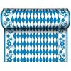 Papstar, runner da tavolo, 24 m x 40 cm, in Airlaid simile al tessuto, con stampa in blu, su rotolo, tovaglia a rombi tipici bavaresi, stile Oktoberfest