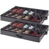 Lifewit Set di 2 Scatole per Scarpe con Finestra Trasparente, Contenitori Portaoggetti Pieghevole Sottoletto per Scarpe, Organizer per Scarpe con Manici Salvaspazio, 12 Scomparti, Grigio, 2 x 12 Paia