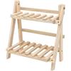 YUYTE Scaffale da Scrivania, Organizer per Mensole in Legno con 2 Ripiani, Espositore in Legno per Decorazioni per la Casa, Scaffale Decorativo per Scrivania per Ufficio e Casa