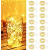 btfarm 16 Pezzi Stringa Luci LED a Batteria, 2M 20LED Mini Lampada Decorative a Batteria Filo Di Rame, IP65 Impermeabile DIY Catena Luminos Lucine per Esterni Interni Natale Matrimoni, Bianco Caldo