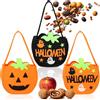 com-four® 3X Borsa di Halloween - Borsa per Raccogliere Dolci - Borsa da Collezione in Feltro - Borsa Regalo con Motivi Spaventosi a Misura di Bambino (03 Pezzi - Arancione + Nero)