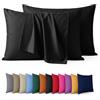 Aspire Homeware Confezione da 2 federe per cuscino, 100% microfibra spazzolata, colore nero, super morbide, con chiusura a busta (50 x 75 cm)