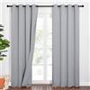 PONY DANCE Tende Fonoassorbenti con Anelli Oscuranti per Interni 2 Pezzi 132x213 CM Tende Moderne per Soggiorno Curtains Termiche Iaolanti a Tre Strati, Grigio Chiaro
