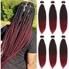 SSCCORY 26 Pollici Pre allungato treccia estensione dei capelli per box trecce 6 confezioni Acqua calda impostazione morbido Yaki texture lungo senza nodi Estensioni dei capelli sintetici per(TBUG)