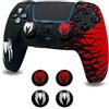 ElitePlay Cover in silicone antiscivolo per controller PS5, custodia in gomma morbida per controller wireless PS5, con 2 set di impugnature per pollice