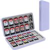 Skycase Game Card - Scatola portaoggetti per Switch Game Card, con 24 scomparti per carte di gioco, custodia portatile per Switch OLED Game Card, custodia rigida, fodera in silicone, viola