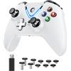 RALAN Controller wireless bianco con paddle per PC Windows, adattatore wireless 2.4G con jack per cuffie da 3,5 mm, joystick ALPS, trigger di rilevamento effetto Hall, batteria ricaricabile