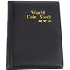Cafopgrill Album di Monete Libri 10 Pagine 120 Tasche World Coin Stock Album Book Case Portamonete Collezione Portamonete Portamonete Tasche(Nero)