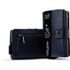 SLim Porta Carte di Credito Schermato Portafoglio Uomo Rfid Portatessere Anticlonazione Donna Portacarte Uomo (Saffiano Blu, Con Zip)