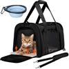 BYZESTY Trasportino Gatto Cane, Pieghevole Trasportino per Cani e Gatti, Borsa Trasportino per Gatti e Cani con Ciotola per Cani, 43 x 28 x 28 cm