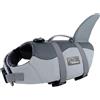 Voarge Giubbotti di salvataggio per cani squalo, Salvagente Cane Squalo con Manico e Catarifrangente, Pet Gilet di sicurezza Costumi da bagno Dog Life VestGrigio, S M (Grau, S)