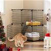 YITAHOME Gabbia per Gatti da Interno, Gabbia per Gattini a 2 Livelli, Recinto per Gatti, Box per Piccoli Animali da Esterno con Filo Denso, Cuccia per Furetto, Gattino, Coniglio, Campeggio, 71x36x71cm