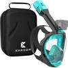 Khroom Maschera Snorkeling Integrale Adulti Seaview Pro | Full Face Subacquea con Boccaglio | Sicura da CO2 | Antiappannamento | Silicone Morbido | Set Immersione Mare (L/XL Nero)