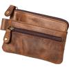 Alassio 42242 - Custodia portachiavi in vera pelle, con 2 anelli portachiavi, scomparto aggiuntivo con cerniera e 2 scomparti, organizer per chiavi in marrone, portachiavi circa 7,5 x 10 cm, marrone,