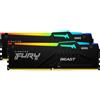 Kingston Ram DIMM DDR5 16GB Kingston 6000Mhhz CL30 1.35V Nero 2pz [KF560C30BBAK2-16]